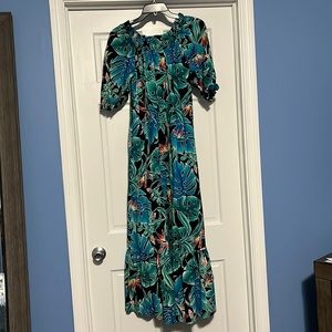 Vintage 80s Hilo Hattie Hawaiian maxi dress size small